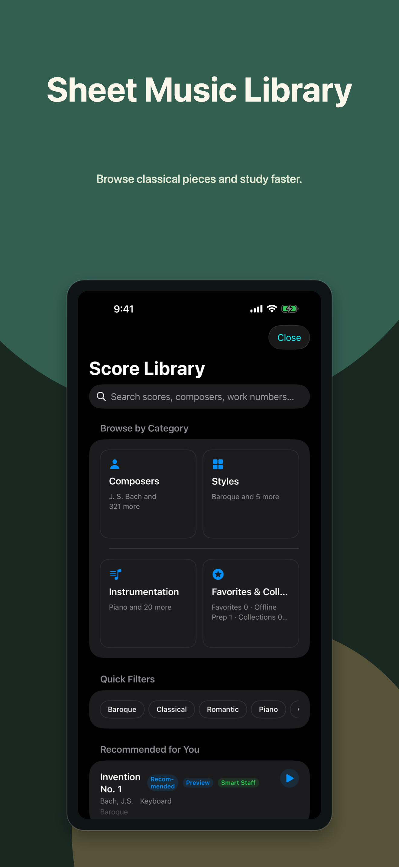 Metronome26 sheet music library screenshot