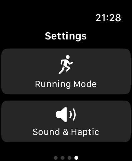 Metronome Pro Watch settings screenshot